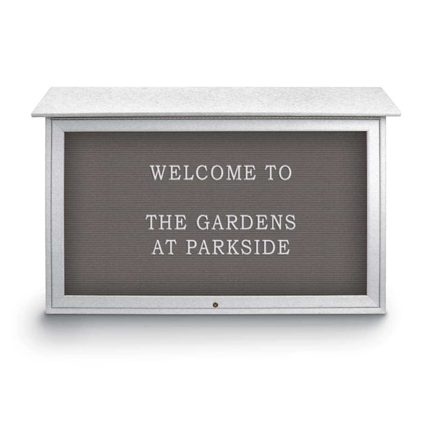Indoor Enclosed Combo Board, 42"x32", Satin Frame/Black & Forbo